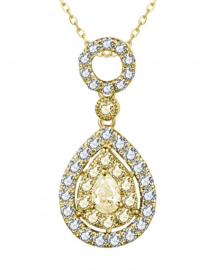 MULTI TONE PEAR DIAMOND PENDANT (TP2593)